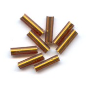 Preciosa Seed Beads, 6.5x2 mm Tubes, Copper-Plated, 20 g