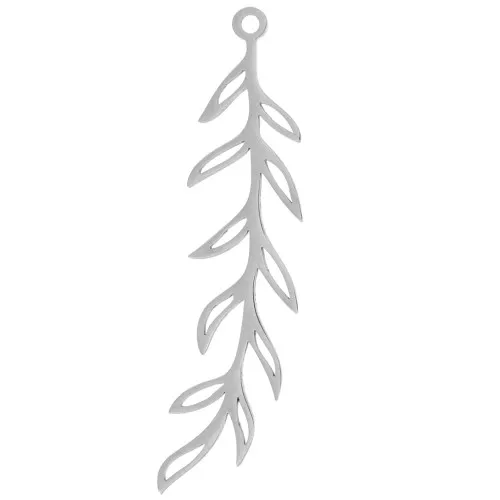 44x11mm Stainless steel 304 Olive leaf pendant x1