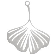 26.5x21mm 304 Stainless Steel Ginkgo Pendant x1|raw }}