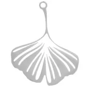 26.5x21mm 304 Stainless Steel Ginkgo Pendant x1