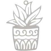 31x23mm Stainless steel 304 Hollow plant pendant x1|raw }}