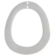 35x31mm 2-hole Stainless steel 304 Oval hollow pendant x1