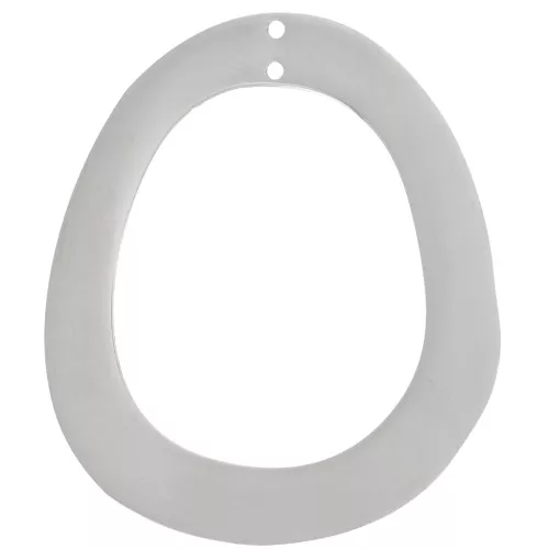 35x31mm 2-hole Stainless steel 304 Oval hollow pendant x1