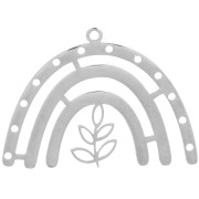 26x36mm Stainless steel 304 Multi-hole pendant with small leaf x1|raw }}