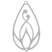 40x22mm Stainless steel 316L Hollow lotus flower drop spacer x1|raw }}