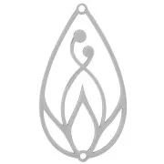 40x22mm Stainless steel 316L Hollow lotus flower drop spacer x1