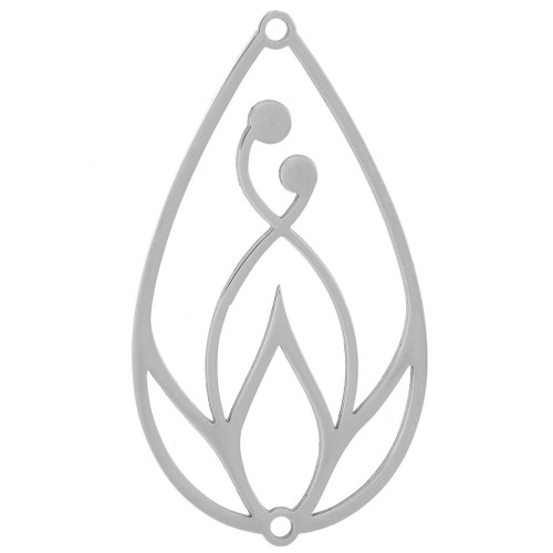 40x22mm Stainless steel 316L Hollow lotus flower drop spacer x1