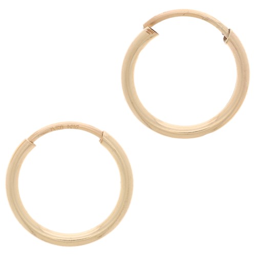 11.5mm Mini hoop earrings - Gold filled x2