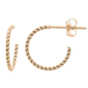 12mm Twisted open hoop earrings - Gold filled x2