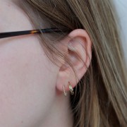 12mm Twisted open hoop earrings - Gold filled x2