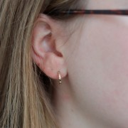 12mm mini open hoop earrings - Gold filled x2