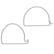 Decorative half-moon wire hoop earrings 12x17 mm for weaving - 925 Sterling Silver x2|raw }}