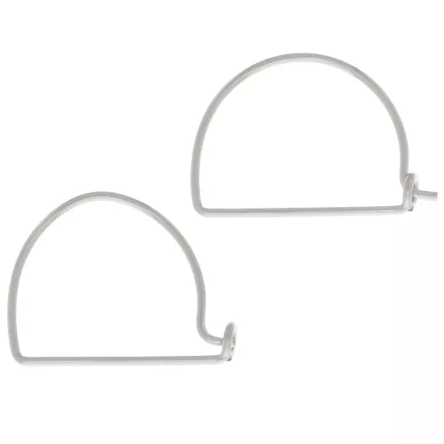 Decorative half-moon wire hoop earrings 12x17 mm for weaving - 925 Sterling Silver x2