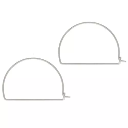 Half-moon wire hoop earrings 16x22 mm for weaving - 925 Sterling Silver x2