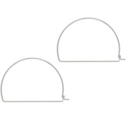 Half-moon wire hoop earrings 20x28 mm for weaving - 925 Sterling Silver x2|raw }}