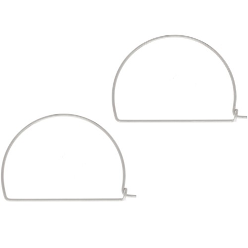 Half-moon wire hoop earrings 20x28 mm for weaving - 925 Sterling Silver x2
