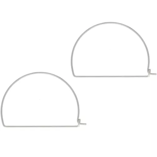 Half-moon wire hoop earrings 20x28 mm for weaving - 925 Sterling Silver x2