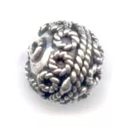 Silver bead 9x10mm x1