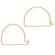 Decorative half-moon wire hoop earrings 12x17 mm for weaving - Gold filled (rolled gold) x2
