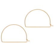 Half-moon shaped wire hoop earrings 16x22 mm for weaving - Gold filled (laminated gold) x2