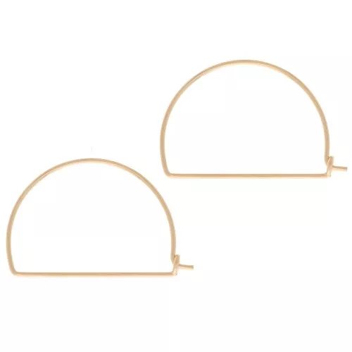 Half-moon shaped wire hoop earrings 16x22 mm for weaving - Gold filled (laminated gold) x2