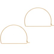Half-moon shaped wire hoop earrings 20x28 mm for weaving - Gold filled (gold laminated) x2