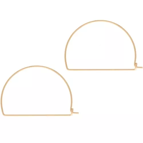 Half-moon shaped wire hoop earrings 20x28 mm for weaving - Gold filled (gold laminated) x2