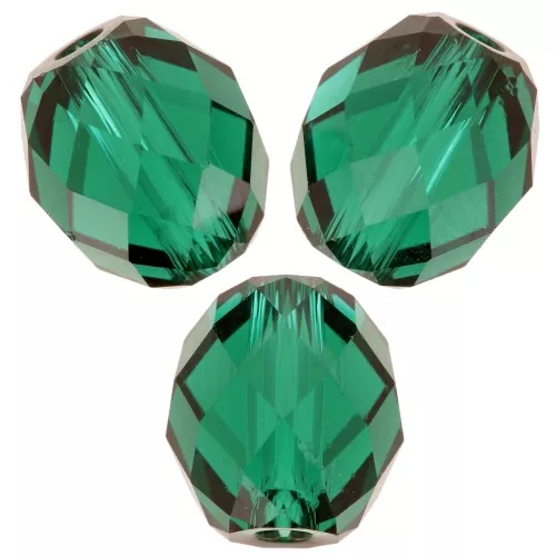7x6mm olive Briolette PureCrystal 5044 - Emerald x1