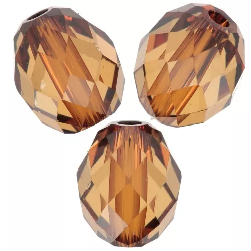 7x6mm olive Briolette PureCrystal 5044 - Light Amber x1