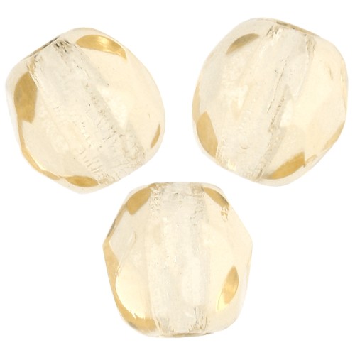 Fire Polished faceted round beads 3mm Light Topaz  x50