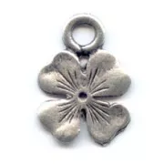 Clover charm 17mm Old silver-colored x1