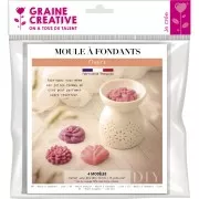 Candle mold for fondant making - 4 shapes - Flowers x1
