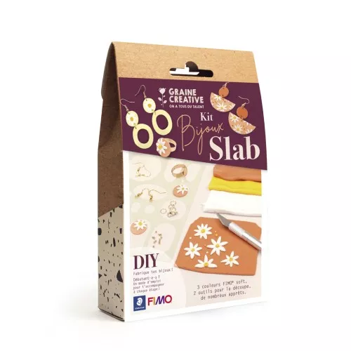 Fimo modelling kit - Flowered Slab Jewellery x1