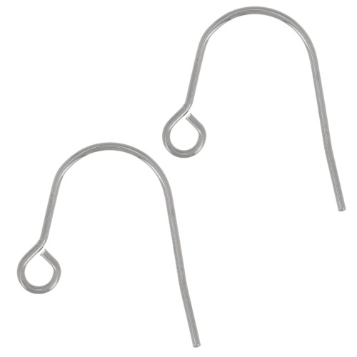 14.5 mm ear hooks with open ring - 304L stainless steel x2