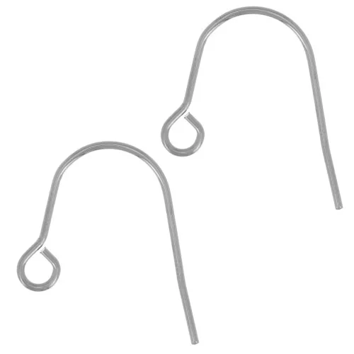 14.5 mm ear hooks with open ring - 304L stainless steel x2