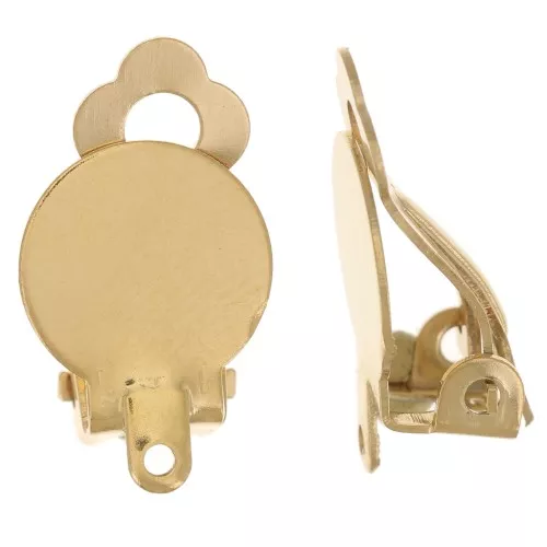 10mm 304 Stainless Steel Ear Clips for Unpierced Ears - Gold Tone x2