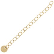 58mm 304L Stainless Steel Rombo Mesh Extension Chain & Medal - Gold Tone x1