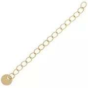 58mm 304L Stainless Steel Rombo Mesh Extension Chain & Medal - Gold Tone x1