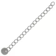 60mm 304L Stainless Steel Rombo Mesh Extension Chain & Medal x1