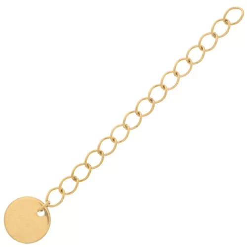 60mm 304L Stainless Steel Rombo Mesh Extension Chain & Medal - Gold Tone x1