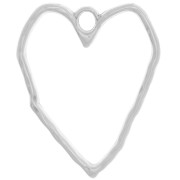 35x29mm Hollow heart hammered pendant - Antique silver plating x1|raw }}