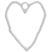 35x29mm Hollow heart hammered pendant - Antique silver plating x1