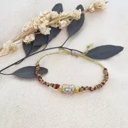 12x10mm tube bead with zirconium oxide - Gold - Crystal x1