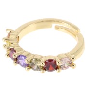 Fine Ring with Zirconium Oxides - Gold - Multicoloured x1