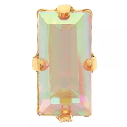 10x5mm Aurora Crystal setting A4500 Baguette - Gold Tone - Crystal AB x1