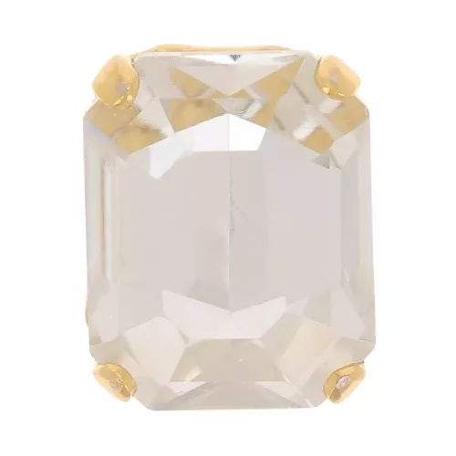 10x8mm Aurora Crystal setting A4610 Step Cut Octagon - Gold Tone - Crystal x1
