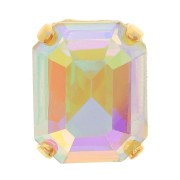 10x8mm Aurora Crystal setting A4610 Step Cut Octagon - Gold Tone - Crystal AB x1|raw }}