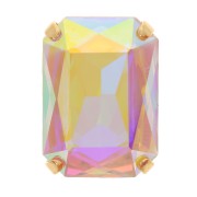 14x10mm set Aurora A4627 Octagon Crystal - Gold Tone - Crystal AB x1|raw }}