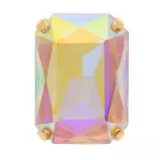 14x10mm set Aurora A4627 Octagon Crystal - Gold Tone - Crystal AB x1