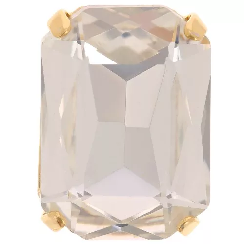 Cristal serti Aurora A4627 Octagon 18x13 mm - Gold Tone - Crystal x1